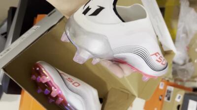 Unisex Messi x Adidas F50 Elite FG Firm Ground Low-Tops Football Boots - White/Silver/Red