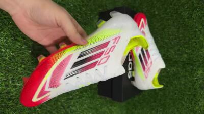 Unisex Adidas F50 Elite FG Firm Ground Low-Tops Football Boots - White/Red/Yellow