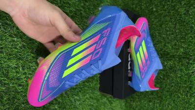 Unisex Adidas F50 Elite FG Firm Ground Low-Tops Football Boots - Blue/Yellow/Pink