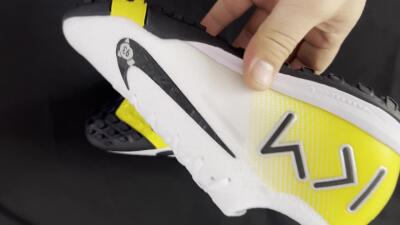 Unisex KM x Nike Air Zoom Mercurial Vapor 16 Elite TF Artificial Turf Low-Tops Football Shoes - White/Black/Yellow