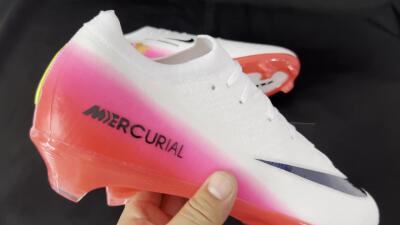 Unisex Nike Air Zoom Mercurial Vapor 16 Elite FG Firm Ground Low-Tops Football Boots - White/Pink/Red