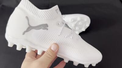 Men's Puma Future 8 Ultimate AG Artificial Grass Low-Tops Football Boots - Beige/Black/White