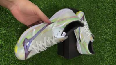 Men's Mizuno Morelia Alpha Beta TF Artificial Turf Low-Tops Football Shoes - Yellow/Red/Blue