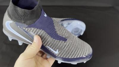 Men's Nike Phantom 6 Elite High FG Firm Ground High-Tops Football Boots - Silver/White/Black