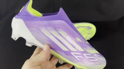 Unisex Adidas F50+ Elite Laceless FG Firm Ground Low-Tops Football Boots - Blue/Yellow/Silver