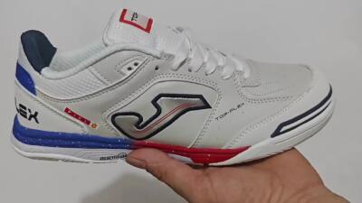 Men's Joma Top Flex IC Indoor & Futsal Low-Tops Football Shoes - White/Red/Blue