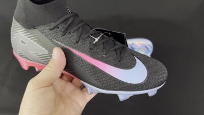 Unisex Nike Air Zoom Mercurial Superfly 10 Elite FG Firm Ground High-Tops Football Boots - Black/Blue/Pink