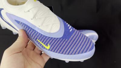 Unisex Nike Phantom 6 Elite Low FG Firm Ground Low-Tops Football Boots - Blue/White/Yellow