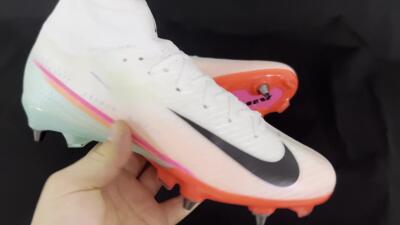 Men's Nike Air Zoom Mercurial Superfly 10 Elite SG Soft Ground High-Tops Football Boots - White/Jade/Pink