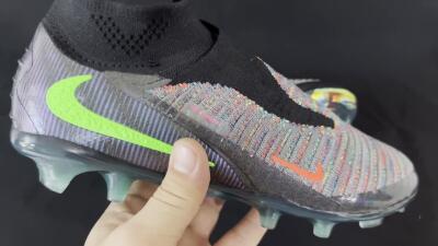 Unisex Nike Phantom 6 Elite FG Firm Ground High-Tops Football Boots - Black/Yellow/Red