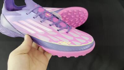 Unisex Adidas F50 Elite TF Artificial Turf Low-Tops Football Shoes - Pink/Purple/Yellow