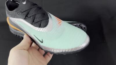 Men's Nike Phantom 6 Elite TF Artificial Turf Low-Tops Football Shoes - Jade/Silver/Black