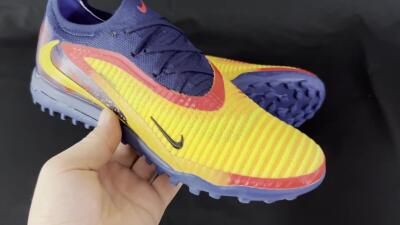Men's Nike Phantom 6 Elite TF Artificial Turf Low-Tops Football Shoes - Yellow/Red/Blue