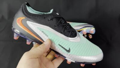 Unisex Nike Phantom 6 Low Elite AG Artificial Grass Low-Tops Football Boots - Jade/Black/Silver