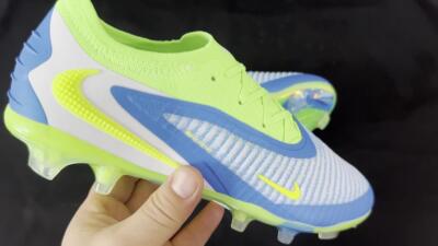 Unisex Nike Phantom 6 Low Elite FG Firm Ground Low-Tops Football Boots - Blue/Yellow/White