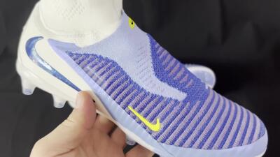 Unisex Nike Phantom 6 High Elite AG Artificial Grass High-Tops Football Boots - Blue/White/Black