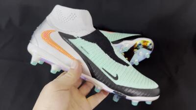Unisex Nike Phantom 6 High Elite AG Artificial Grass High-Tops Football Boots - Jade/Black/Silver