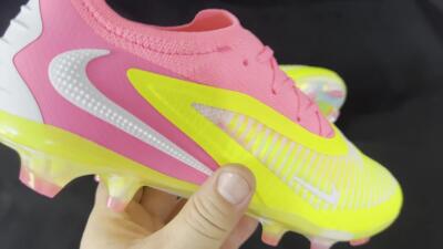 Unisex Nike Phantom 6 Low Elite FG Firm Ground Low-Tops Football Boots - Yellow/Pink/White