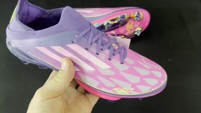 Unisex Adidas F50+ Elite Lightstrike Pro FG Firm Ground Low-Tops Football Boots - Pink/Purple/Yellow
