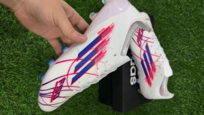 Unisex Adidas F50 Elite FG Firm Ground Low-Tops Football Boots - White/Crimson/Blue