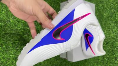 Unisex Nike Tiempo Legend 11 Elite TF Artificial Turf Low-Tops Football Shoes - White/Electric Blue/Fuchsia Pink