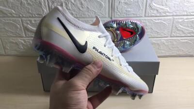 Men's Nike Phantom GT 2 Elite FG Firm Ground Low-Tops Football Boots - White/Yellow/Black