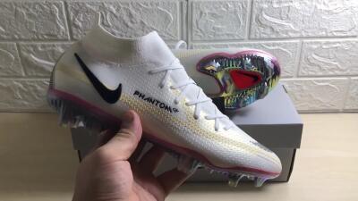 Men's Nike Phantom GT 2 Elite DF FG Firm Ground High-Tops Football Boots - White/Yellow/Black
