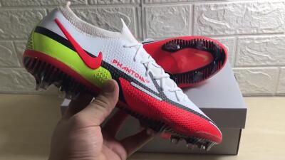 Men's Nike Phantom GT 2 Elite FG Firm Ground Low-Tops Football Boots - White/Red/Green