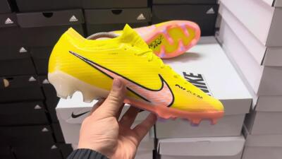 Men's Nike Air Zoom Mercurial Vapor 15 Elite FG Firm Ground Low-Tops Football Boots - Yellow/Pink