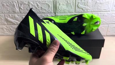 Men's Adidas Predator Edge Geometric+ FG Firm Ground High-Tops Football Boots - Green/Black