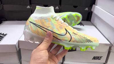 Men's Nike Air Zoom Mercurial Superfly 9 Elite FG Firm Ground High-Tops Football Boots - Blue/Green