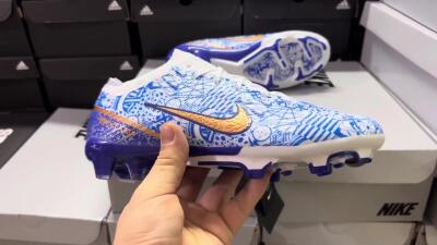 Unisex Nike Air Zoom Mercurial Vapor 15 Elite FG Firm Ground Low-Tops Football Boots - Blue/White/Red