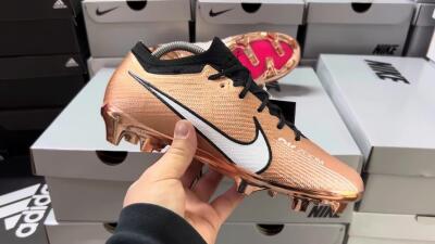 Men's Nike Air Zoom Mercurial Vapor 15 Elite FG Firm Ground Low-Tops Football Boots - Gold/White/Black