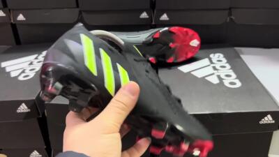 Men's Adidas Predator Edge Geometric.1 Low FG Firm Ground Low-Tops Football Boots - Black/Yellow/Red