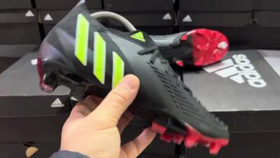 Men's Adidas Predator Edge Geometric.1 FG Firm Ground Low-Tops Football Boots - Black/Yellow/Red