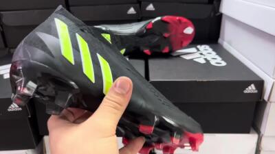 Men's Adidas Predator Edge Geometric+ FG Firm Ground High-Tops Football Boots - Black/Yellow/Red