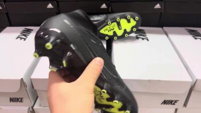 Men's Nike Air Zoom Mercurial Superfly 9 Elite AG Artificial Grass High-Tops Football Boots - Black/Green