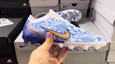 Unisex Nike Air Zoom Mercurial Vapor 15 Elite AG Artificial Grass Low-Tops Football Boots - Blue/White