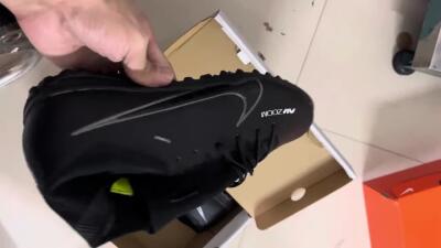 Men's Nike Mercurial Vapor 15 Elite TF Artificial Turf Low-Tops Football Shoes - Black