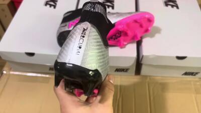 Men's Nike Air Zoom Mercurial Superfly 9 Elite FG Firm Ground High-Tops Football Boots - Silver/Pink/Black
