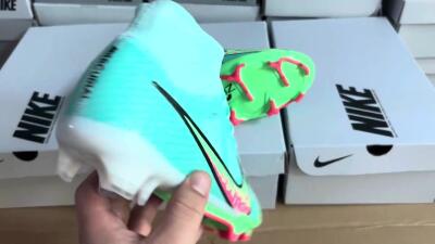 Men's Nike Air Zoom Mercurial Superfly 9 Elite FG Firm Ground High-Tops Football Boots - Blue/Green/Black