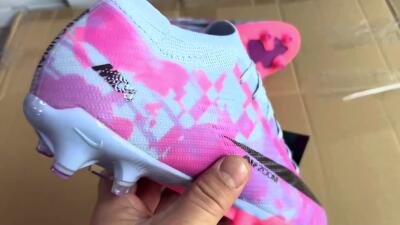 Unisex Nike Air Zoom Mercurial Vapor 15 Elite AG Artificial Grass Low-Tops Football Boots - Blue/Purple/Pink