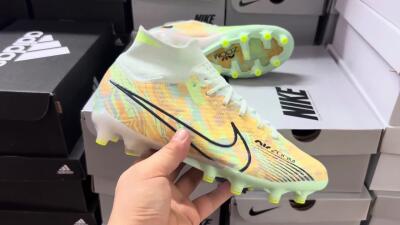 Unisex Nike Air Zoom Mercurial Superfly 9 Elite AG Artificial Grass High-Tops Football Boots - Green/Orange