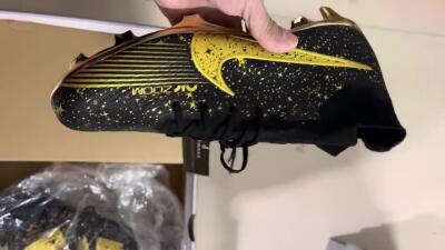 Men's Nike Air Zoom Mercurial Superfly 9 Elite FG Firm Ground High-Tops Football Boots - White/Gold/Silver