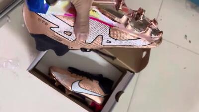 Unisex Nike Air Zoom Mercurial Vapor 15 Elite FG Firm Ground High-Tops Football Boots - Gold/White/Black