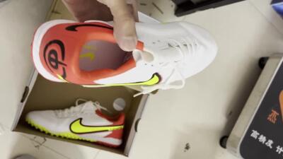 Men's Nike React Tiempo Legend 9 Pro TF Artificial Turf Low-Tops Football Shoes - White/Red/Yellow