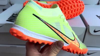 Unisex Nike Air Zoom Mercurial Vapor 15 Elite TF Artificial Turf Low-Tops Football Shoes - Green/Black/Orange