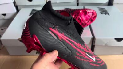 Men's Nike Phantom GX Elite DF FG Firm Ground High-Tops Football Boots - Black/Red