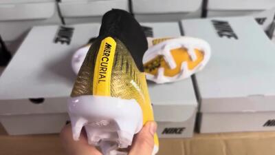 Men's Nike Air Zoom Mercurial Vapor 15 Elite FG Firm Ground Low-Tops Football Boots - Yellow/Black/White