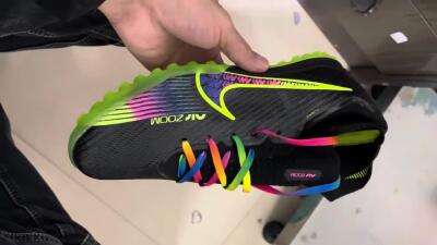 Unisex Nike Air Zoom Mercurial Superfly 9 Elite TF Artificial Turf High-Tops Football Shoes - Black/Green/Pink